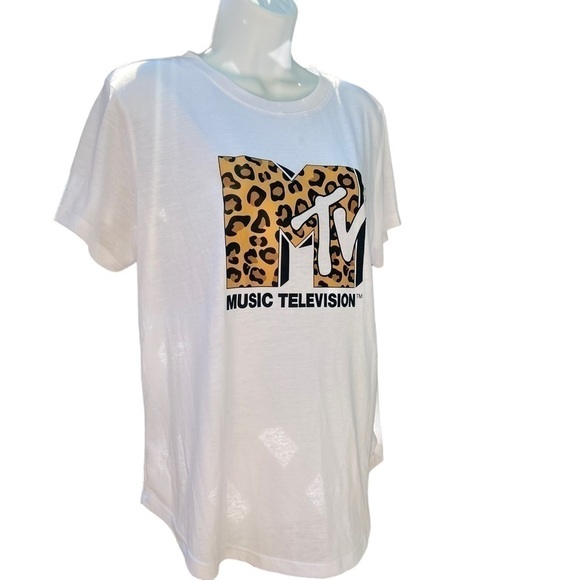 MTV Logo Graphic Short Sleeve T Shirt Top Size XL - Picture 2 of 4